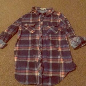Peach and Blue Flannel